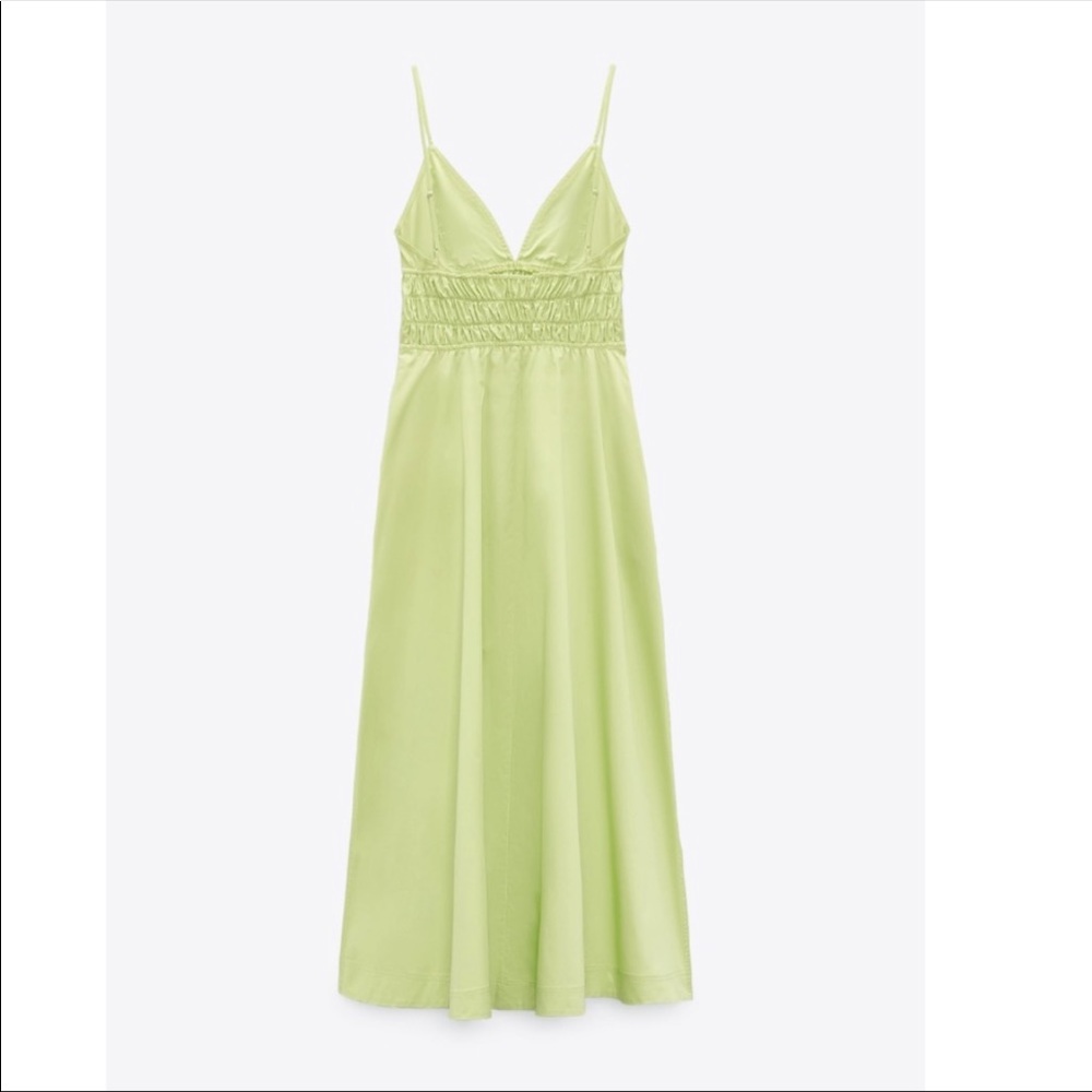 Zara Poplin Apple Green Dress - Picture 8 of 9